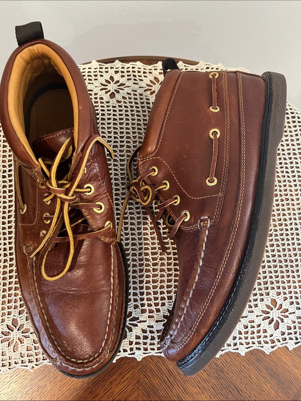 Sperry Gold Cup Top-Sider Full-Grain Leather Lace-Up Chukka Boots size 11.5